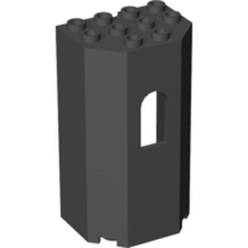 LEGO 30246 Panel 3 x 4 x 6 Turret Wall with Window in Black - Authentic LEGO Part