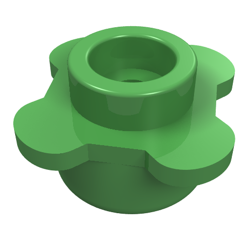 LEGO 33291 Plate, Round 1 x 1 with Flower Edge (4 Knobs / Petals) in Bright Green - Authentic LEGO Part