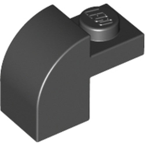 LEGO 6091 Brick Curved 1 x 2 x 1 1/3 with Curved Top in Black - Authentic LEGO Part