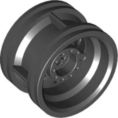 LEGO 56145 Light Bluish Gray Wheel 30.4mm D. x 20mm with No Pin Holes and Reinforced Rim in Black - Authentic LEGO Part