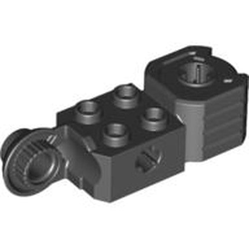 LEGO 47431 Technic, Brick Modified 2 x 2 with Axle Hole, Rotation Joint Ball Half Vertical, and Fist in Black - Authentic LEGO Part