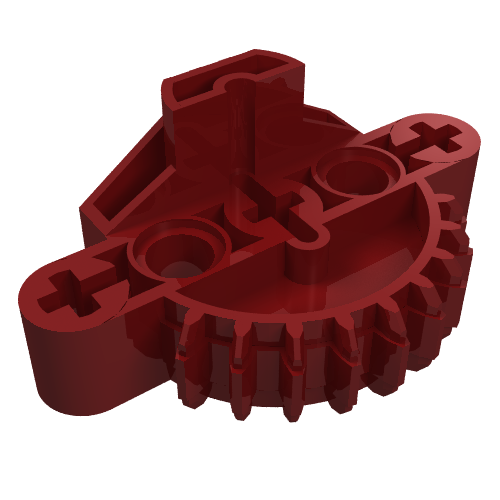 LEGO 44810 Bionicle Matoran Torso, Gear 9 Tooth with 3 Axle Holes and 2 Pin Holes in Dark Red - Authentic LEGO Part