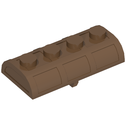 LEGO 4739b Container, Treasure Chest Lid Curved with Thin Hinge in Brown - Authentic LEGO Part