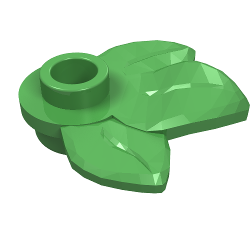 LEGO 32607 Plant Plate, Round 1 x 1 with 3 Leaves in Bright Green - Authentic LEGO Part