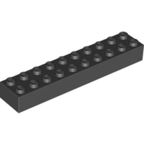 LEGO 3006 Brick 2 x 10 in Black - Authentic LEGO Part