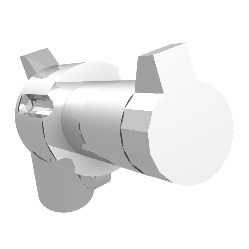 LEGO 30132 Minifigure, Weapon Gun, Pistol Revolver - Large Barrel and Solid Handle in Chrome Silver - Authentic LEGO Part