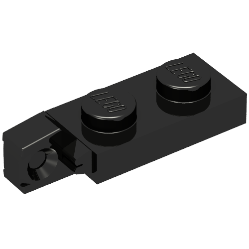 LEGO 44301b Hinge Plate 1 x 2 Locking with 1 Finger on End without Bottom Groove in Black - Authentic LEGO Part