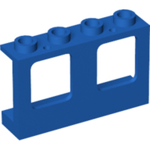 LEGO 61345 Window 1 x 4 x 2 Plane, Single Top Hole and Single Bottom Hole for Glass in Blue - Authentic LEGO Part