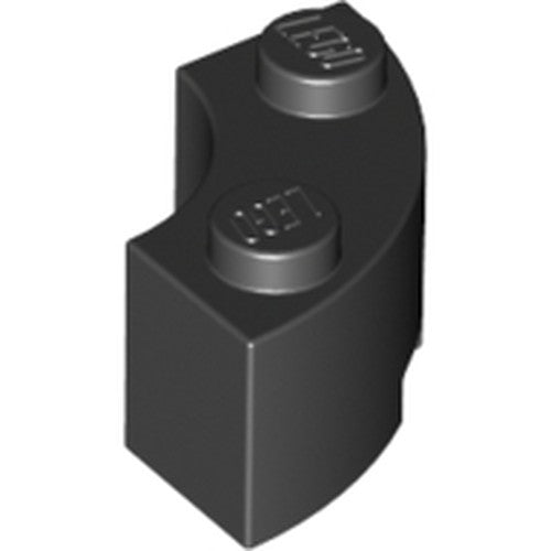 LEGO 85080 Brick, Round Corner 2 x 2 Macaroni with Stud Notch and Reinforced Underside in Black - Authentic LEGO Part