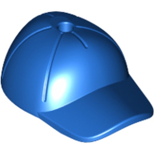 LEGO 11303 Minifigure, Headgear Cap - Short Curved Bill with Seams and Hole on Top in Blue - Authentic LEGO Part
