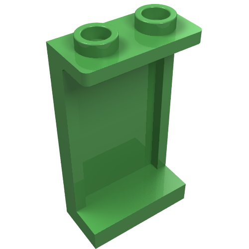 LEGO 87544 Panel 1 x 2 x 3 with Side Supports - Hollow Studs in Bright Green - Authentic LEGO Part