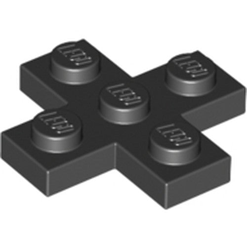 LEGO 15397 Plate, Modified 3 x 3 Cross in Black - Authentic LEGO Part