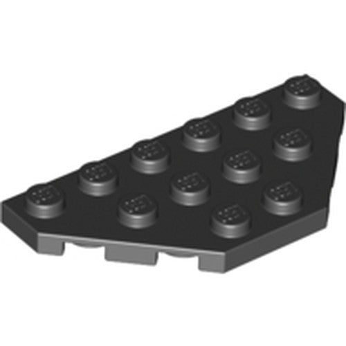 LEGO 2419 Wedge, Plate 3 x 6 Cut Corners in Black - Authentic LEGO Part