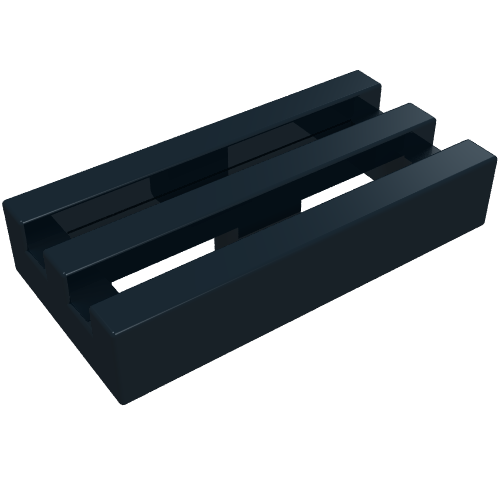 LEGO 2412a Tile, Modified 1 x 2 Grille without Bottom Groove in Black - Authentic LEGO Part