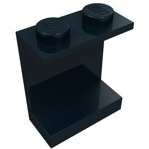 LEGO 4864a Panel 1 x 2 x 2 - Solid Studs in Black - Authentic LEGO Part
