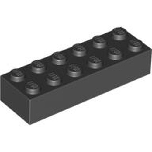 LEGO 2456 Brick 2 x 6 in Black - Authentic LEGO Part