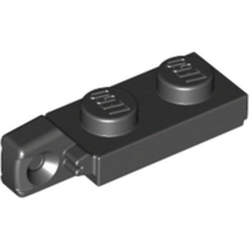 LEGO 44301a Hinge Plate 1 x 2 Locking with 1 Finger on End with Bottom Groove in Black - Authentic LEGO Part