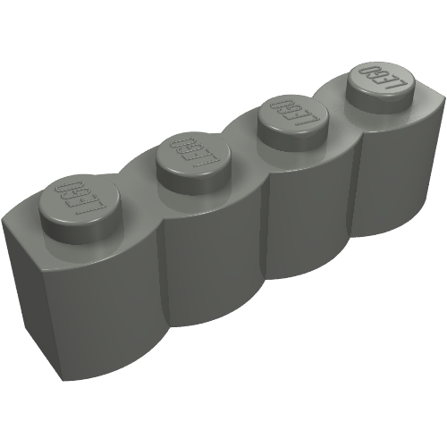 LEGO 30137 Brick, Modified 1 x 4 with Log Profile in Dark Bluish Gray - Authentic LEGO Part
