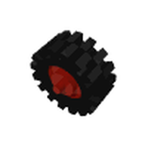LEGO 3464c01 Wheel Center Small with Stub Axles (Pulley Wheel) with Black Tire 14mm D. x 4mm Smooth Small Single (3464 / 3139) in Red - Authentic LEGO Part