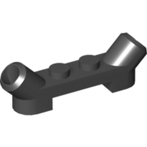 LEGO 61072 Plate, Modified 1 x 4 with Angled Tubes in Black - Authentic LEGO Part