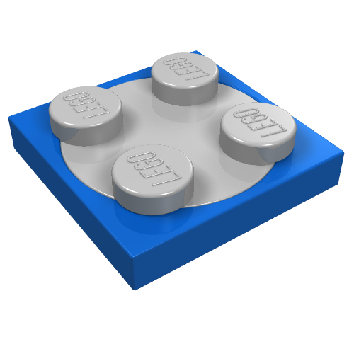 LEGO 3680c02 Turntable 2 x 2 Plate with Light Bluish Gray Top (3680 / 3679) in Blue - Authentic LEGO Part
