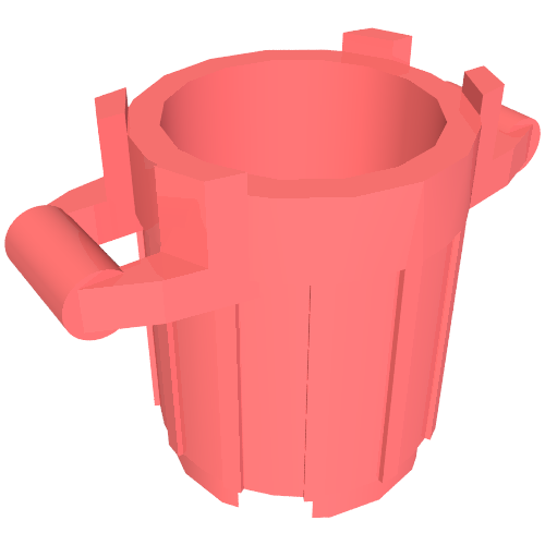 LEGO 92926 Container, Trash Can with 4 Cover Holders in Coral - Authentic LEGO Part