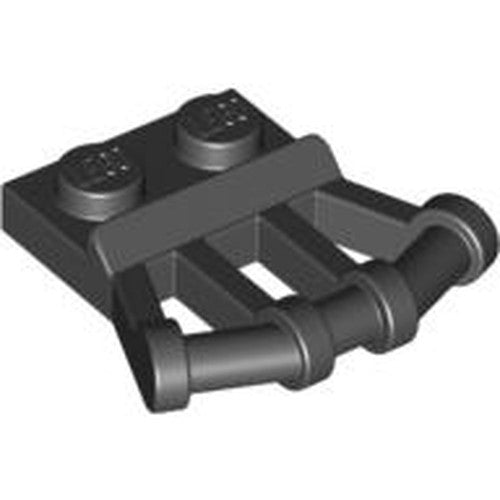 LEGO 92692 Plate, Modified 1 x 2 with Angled Bar Handles on Side in Black - Authentic LEGO Part