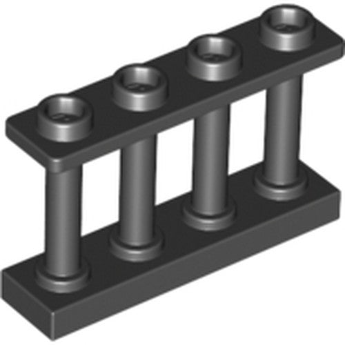 LEGO 15332 Fence 1 x 4 x 2 Spindled with 4 Studs in Black - Authentic LEGO Part