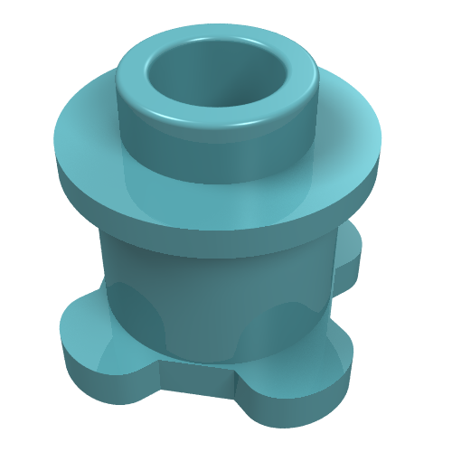 LEGO 33286 Brick, Round 1 x 1 x 2/3 with Flower Edge (4 Knobs on Base) in Light Turquoise - Authentic LEGO Part