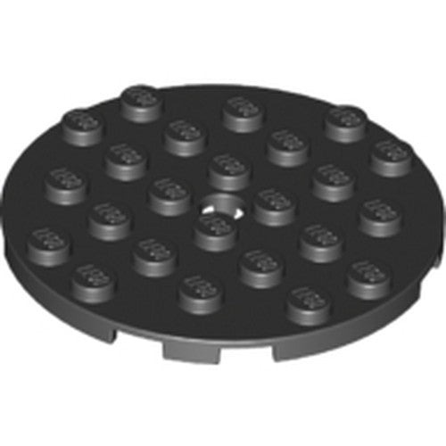 LEGO 11213 Plate Round 6 x 6 with Hole in Black - Authentic LEGO Part