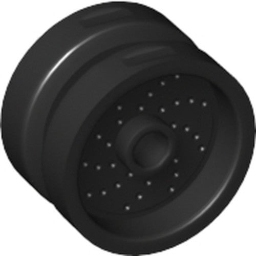 LEGO 66727 Wheel 18mm D. x 12mm with Pin Hole and Stud, Dotted Brake Rotor Lines in Black - Authentic LEGO Part