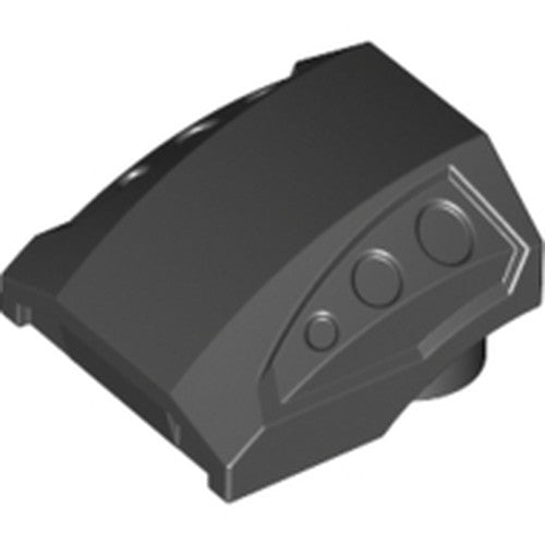 LEGO 44675 Slope, Curved 2 x 2 with Debossed Side Ports in Black - Authentic LEGO Part