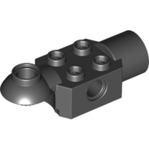 LEGO 47452 Technic, Brick Modified 2 x 2 with Pin Hole, Rotation Joint Ball Half Horizontal, and Rotation Joint Socket in Black - Authentic LEGO Part