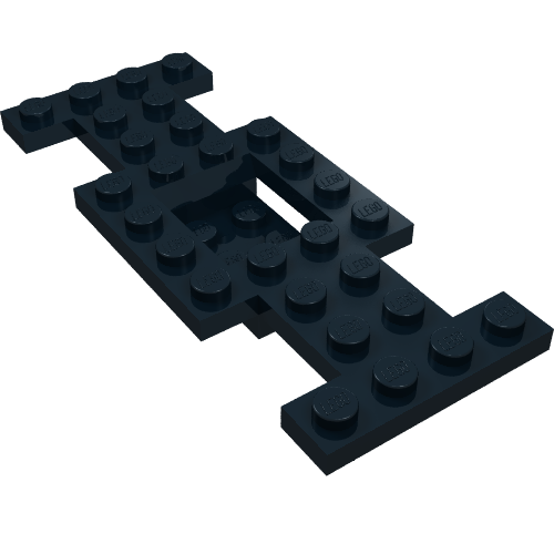 LEGO 4212b Vehicle, Base 4 x 10 x 2/3 with 2 x 2 Recessed Center with Smooth Underside, No Center Hole in Black - Authentic LEGO Part