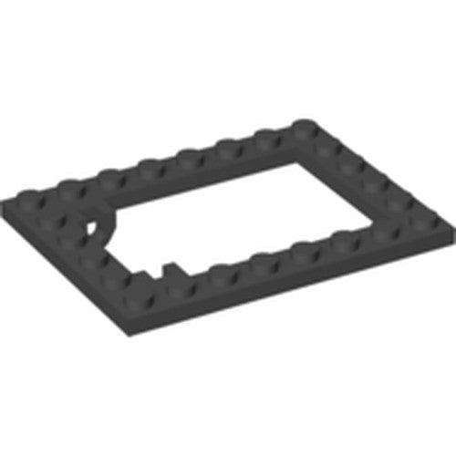 LEGO 30041 Plate, Modified 6 x 8 Trap Door Frame Horizontal in Black - Authentic LEGO Part