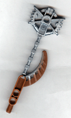 LEGO 50930pb01 Bionicle Weapon Hordika Claw Club with Molded Pearl Light Gray Flexible End Pattern - Main Product Image