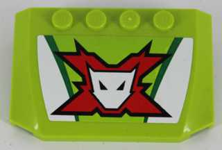 LEGO 52031pb103 Wedge 4 x 6 x 2/3 Triple Curved with World Racers Team Extreme Logo Pattern (Sticker) - Set 8864 - Main Product Image