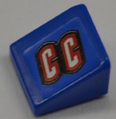 LEGO 54200pb037R Slope 30 1 x 1 x 2/3 with 'CC' on Background Pattern Model Right (Sticker) - Set 8198 - Main Product Image