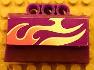 LEGO 61069pb002L Technic, Panel Engine Block Half / Side Intake with Flames Pattern Model Left Side (Sticker) - Set 8491 - Main Product Image