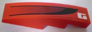 LEGO 61678pb010 Slope, Curved 4 x 1 with 'G' and Black Vent Pattern (Sticker) - Set 8898 - Main Product Image