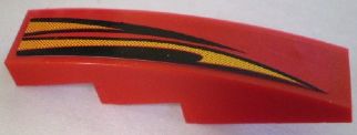 LEGO 61678pb012L Slope, Curved 4 x 1 with Curved Flames Pattern, Model Left (Sticker) - Set 8898 - Main Product Image