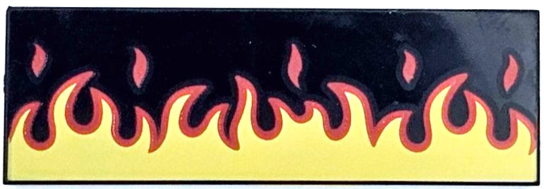 LEGO 69729pb096 Tile 2 x 6 with Red and Yellow Flames Pattern - Main Product Image