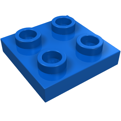 LEGO 8 Plate, Modified 2 x 2 with Wheel Holder Bottom in Blue - Authentic LEGO Part