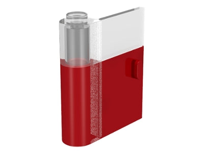 LEGO 801pb02 Door 1 x 3 x 3 Left with Vertical Handle with Red Bottom Pattern - Main Product Image