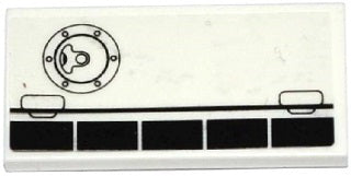 LEGO 87079pb0287L Tile 2 x 4 with Airplane Flaps and Filler Cap Pattern Model Left Side (Sticker) - Set 60078 - Main Product Image