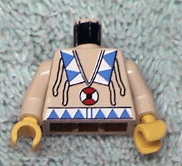 LEGO 973px103c01 Torso Western Indians Triangles, Red/White Amulet Pattern /  Arms / Yellow Hands - Main Product Image