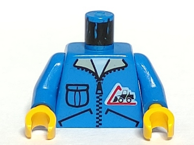 LEGO 973px122c01 Torso Town Bulldozer Logo, Zipper Jacket, Pocket Pattern (Lorry Driver) /  Arms / Yellow Hands - Main Product Image