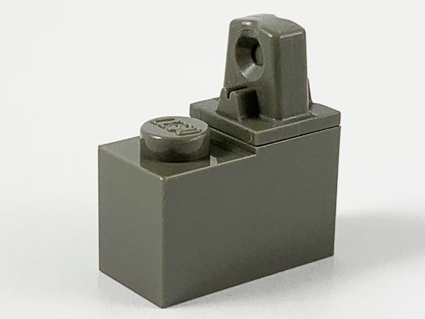 LEGO 989c01 Hinge Brick 1 x 2 Locking with 1 Finger Top in Dark Gray - Authentic LEGO Part