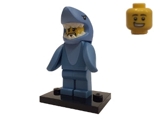 LEGO Collectible Minifigures col15-13 - col15 Shark Suit Guy, Series 15 (Complete Set with Stand and Accessories) - Authentic LEGO Set Main Image