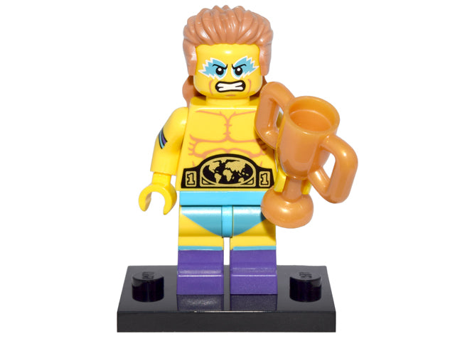 LEGO Collectible Minifigures col15-14 - col15 Wrestling Champion, Series 15 (Complete Set with Stand and Accessories) - Authentic LEGO Set Main Image